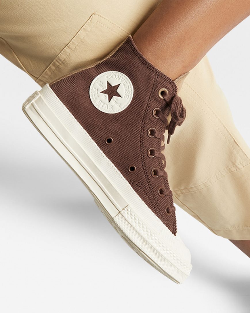 Tenisky Vysoke Converse Chuck 70 Stretch Corduroy Damske Hnede Hnedožltý | SK RNPKB0